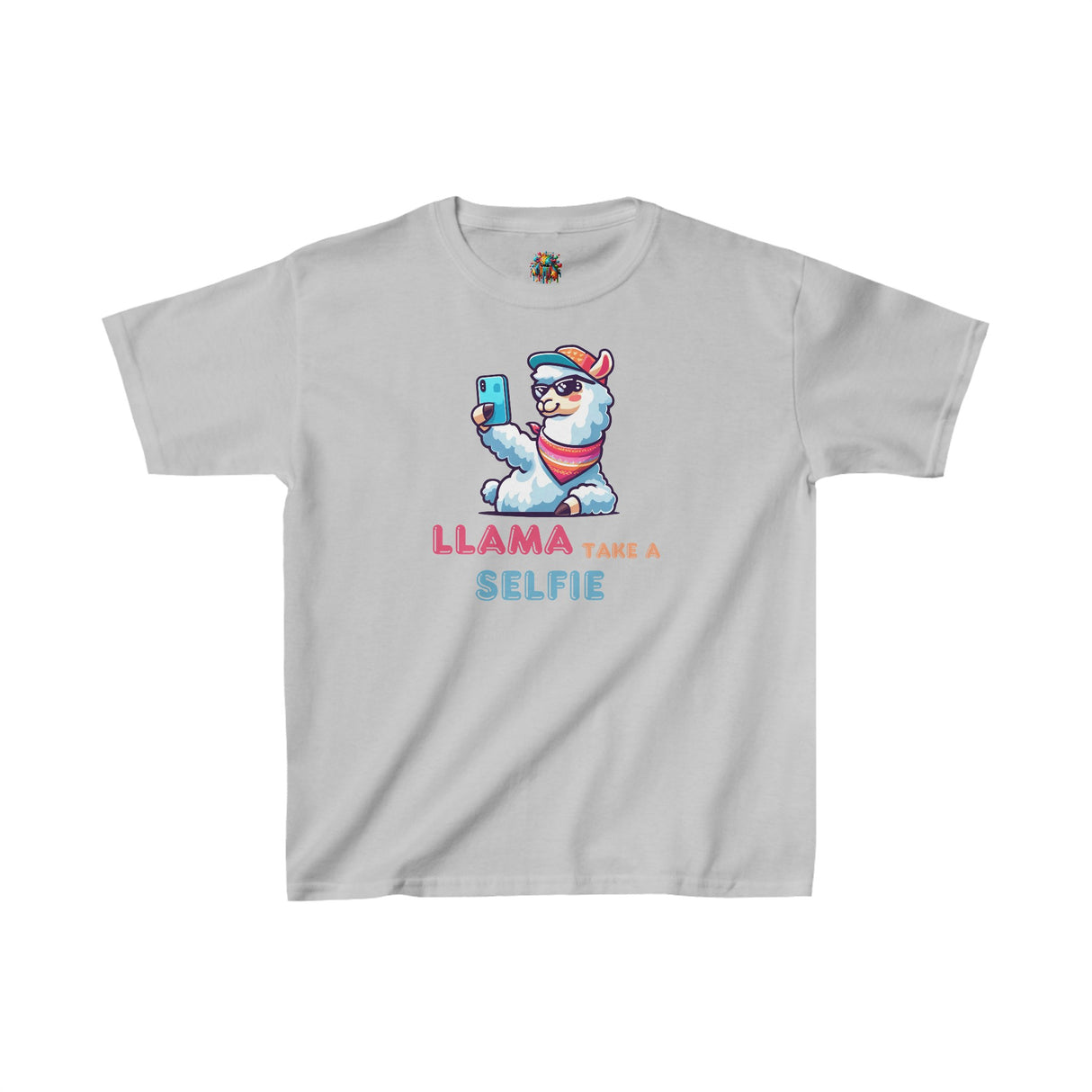 Llama Take a Selfie - Youth Cotton T-Shirt - The Drip Monster