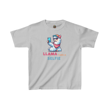 Llama Take a Selfie - Youth Cotton T-Shirt - The Drip Monster