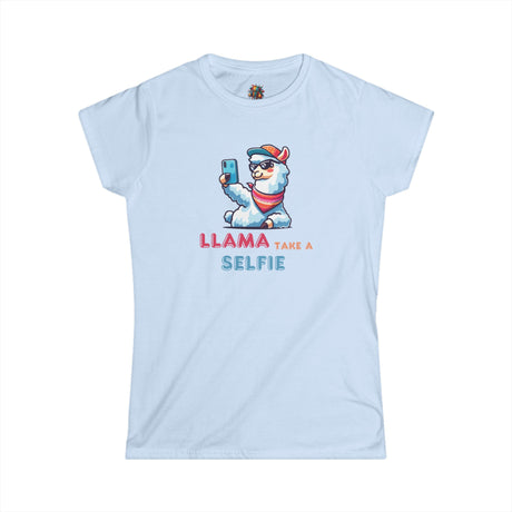 Llama Take a Selfie - Women's Cotton T-Shirt - The Drip Monster