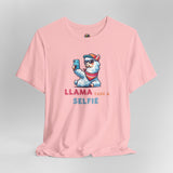 Llama Take a Selfie - Unisex Cotton T-Shirt - The Drip Monster