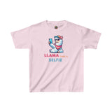 Llama Take a Selfie - Youth Cotton T-Shirt - The Drip Monster