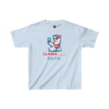 Llama Take a Selfie - Youth Cotton T-Shirt - The Drip Monster