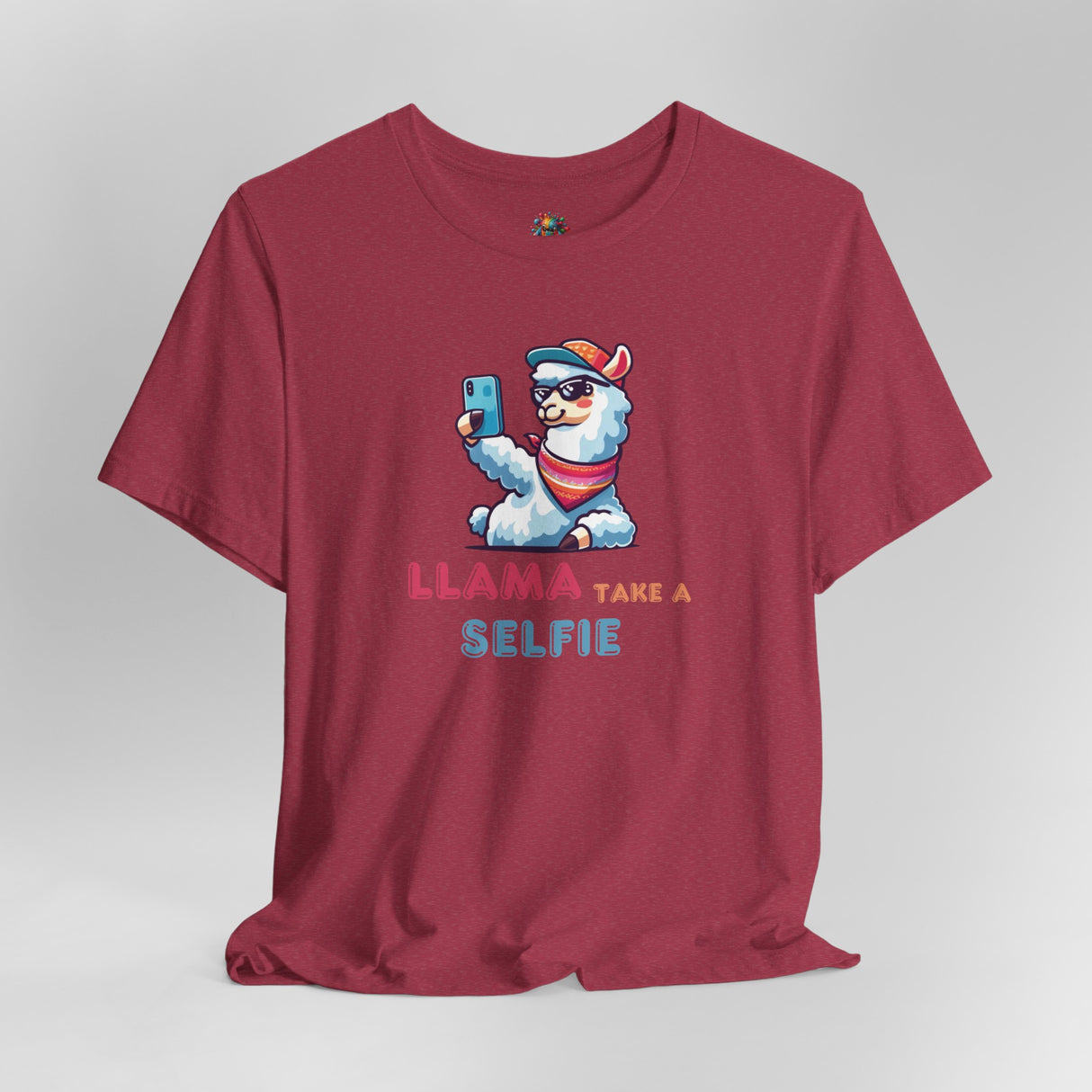 Llama Take a Selfie - Unisex Cotton T-Shirt - The Drip Monster