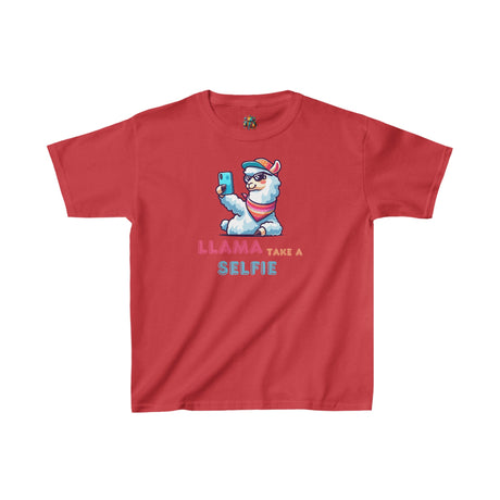 Llama Take a Selfie - Youth Cotton T-Shirt - The Drip Monster