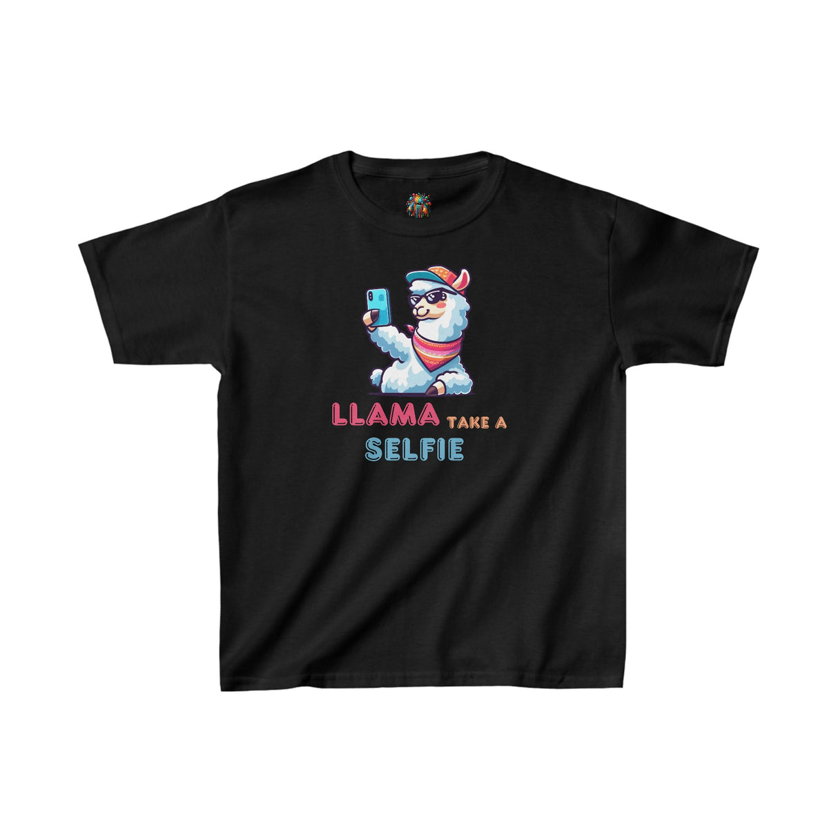 Llama Take a Selfie - Youth Cotton T-Shirt - The Drip Monster