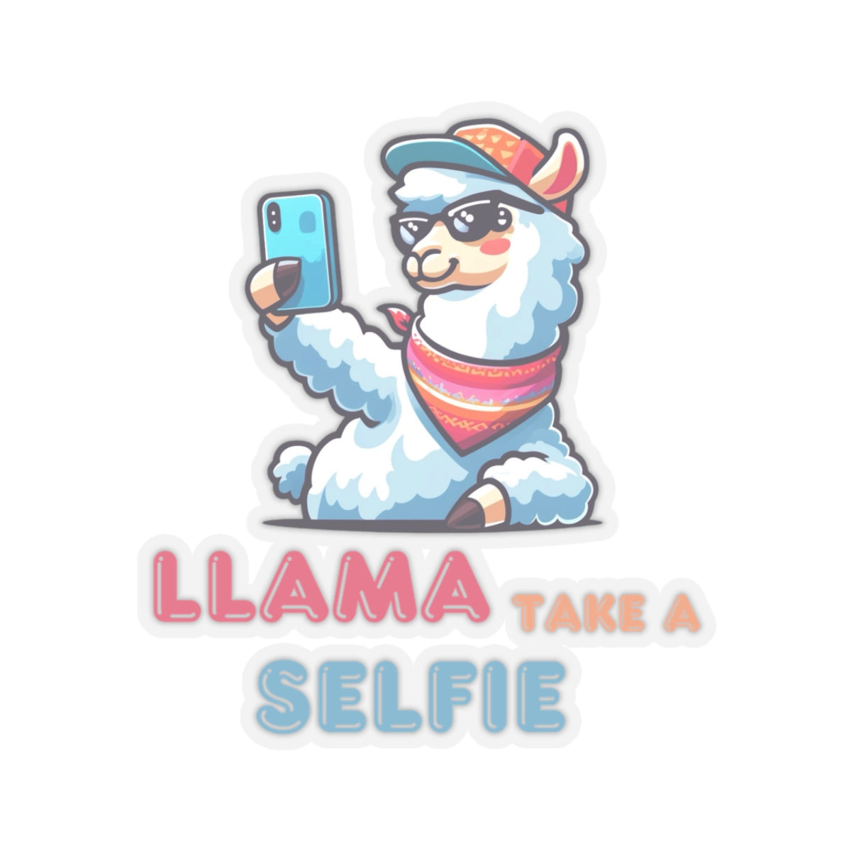 Llama Take a Selfie - Sticker - The Drip Monster