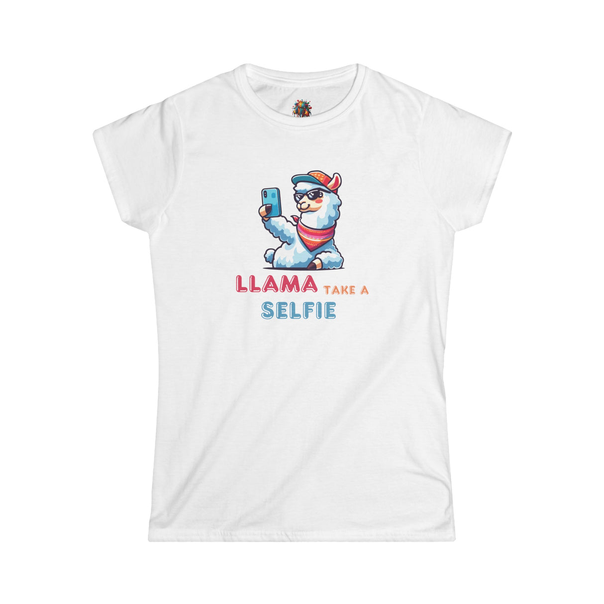 Llama Take a Selfie - Women's Cotton T-Shirt - The Drip Monster