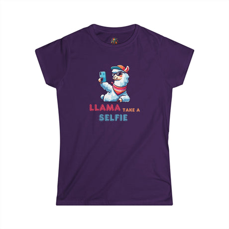 Llama Take a Selfie - Women's Cotton T-Shirt - The Drip Monster