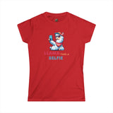 Llama Take a Selfie - Women's Cotton T-Shirt - The Drip Monster