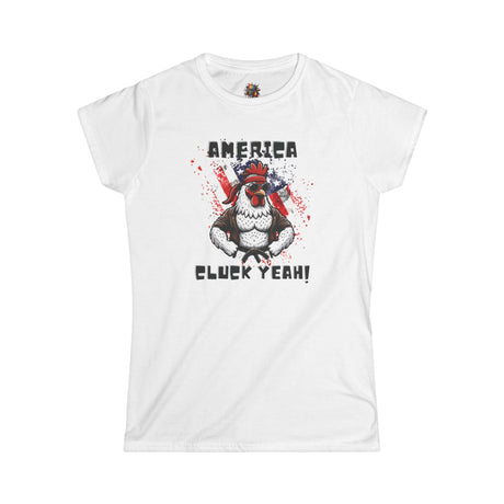 America, Cluck Yeah! - Women's Cotton T-Shirt - The Drip Monster