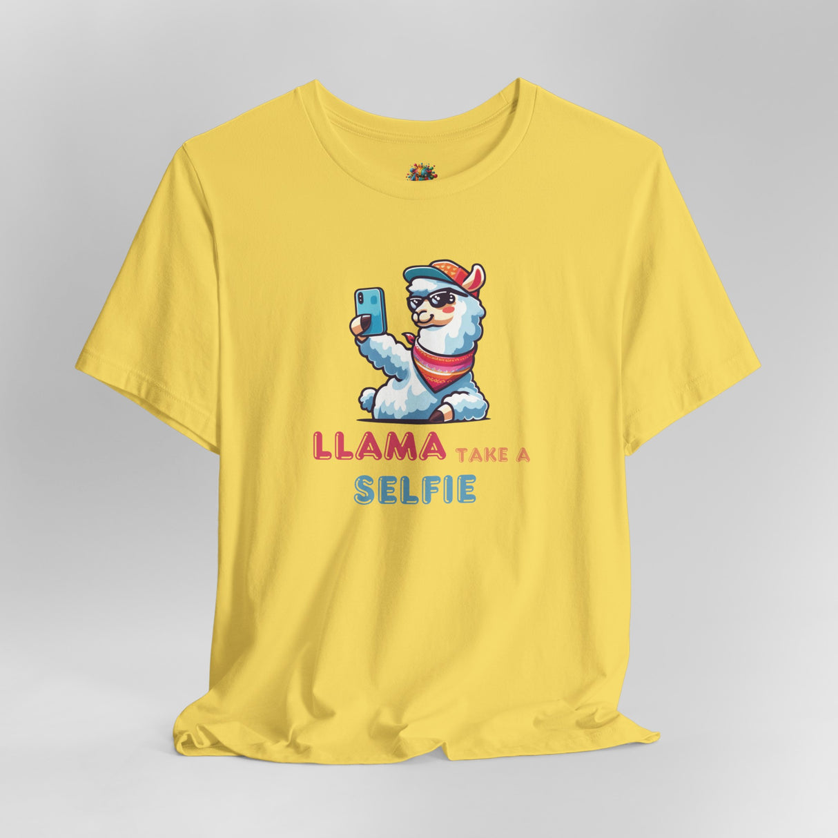 Llama Take a Selfie - Unisex Cotton T-Shirt - The Drip Monster