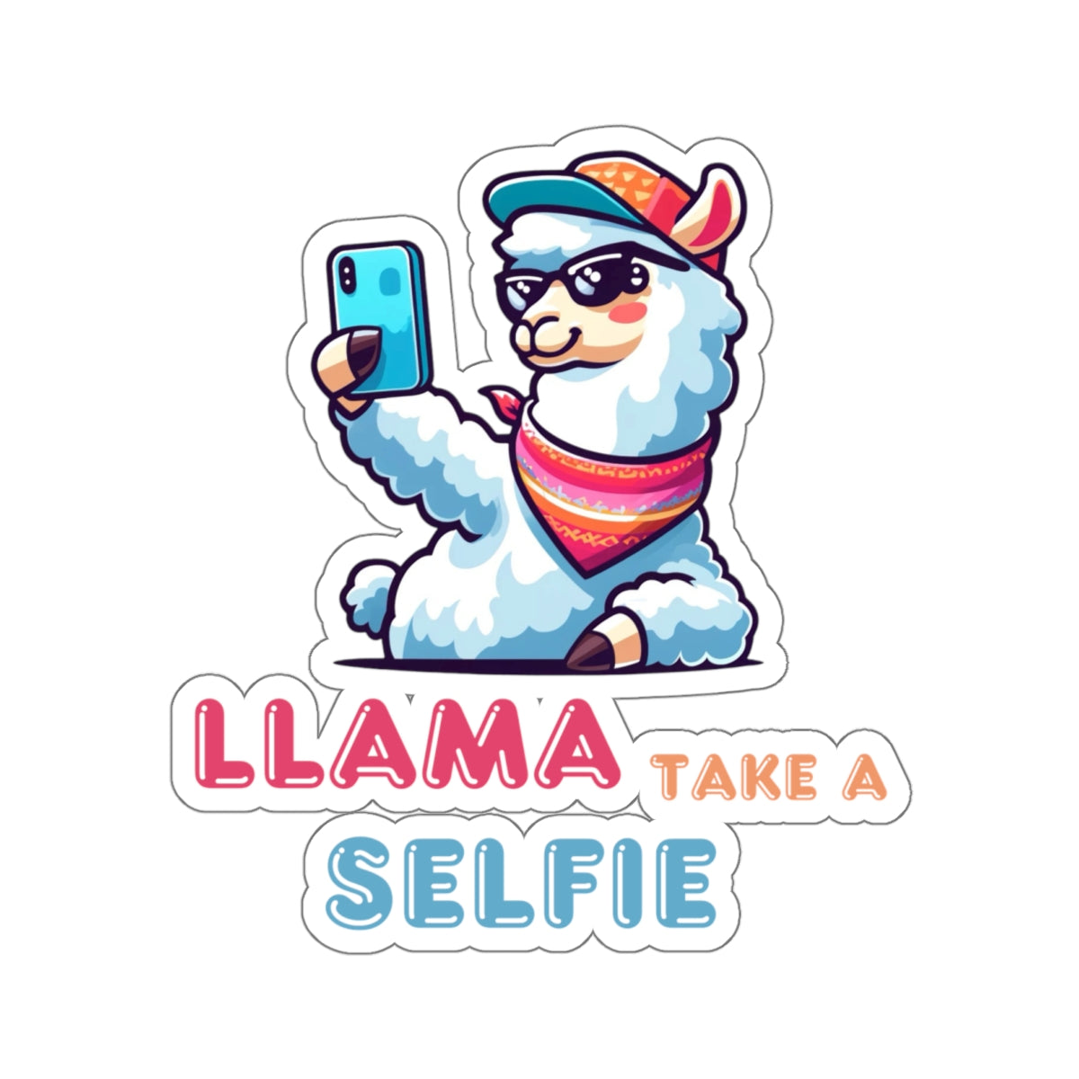 Llama Take a Selfie - Sticker - The Drip Monster